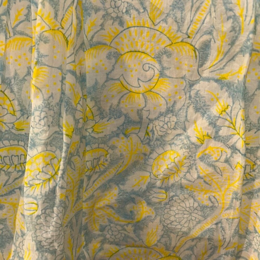 Roberta Roller Rabbit NEW blue neon yellow floral print beaded trim tuni… - Picture 4 of 6